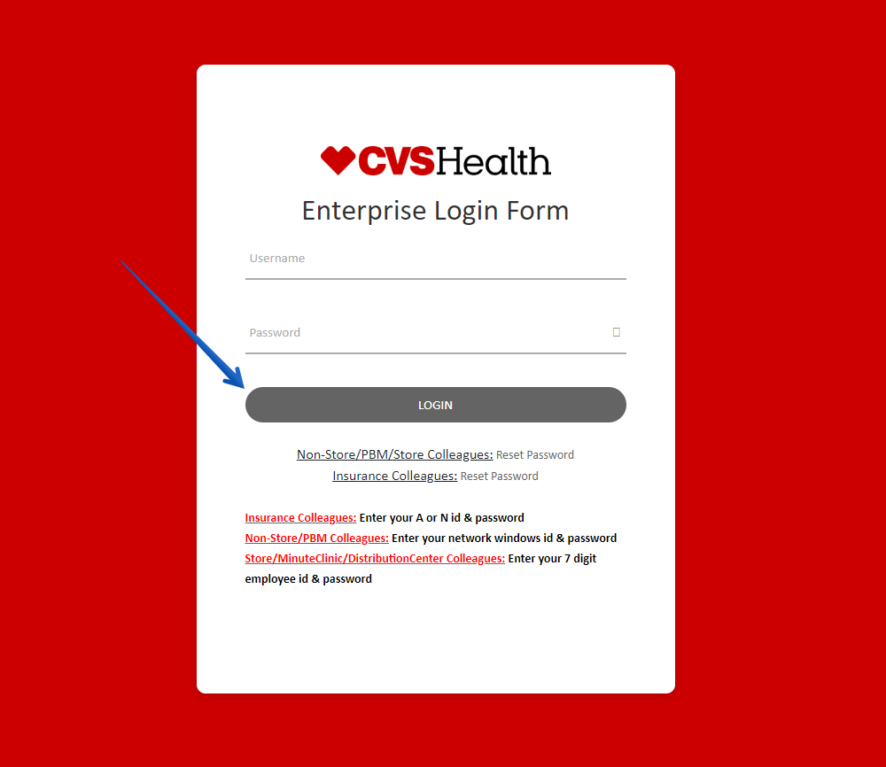 cvs health enterprise login form